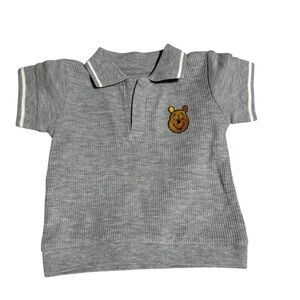 Disney Gray Polo Shirt with Embroidered Badge